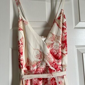 NWT stunning strappy maxi dress! Floral cream with pinks and corals!